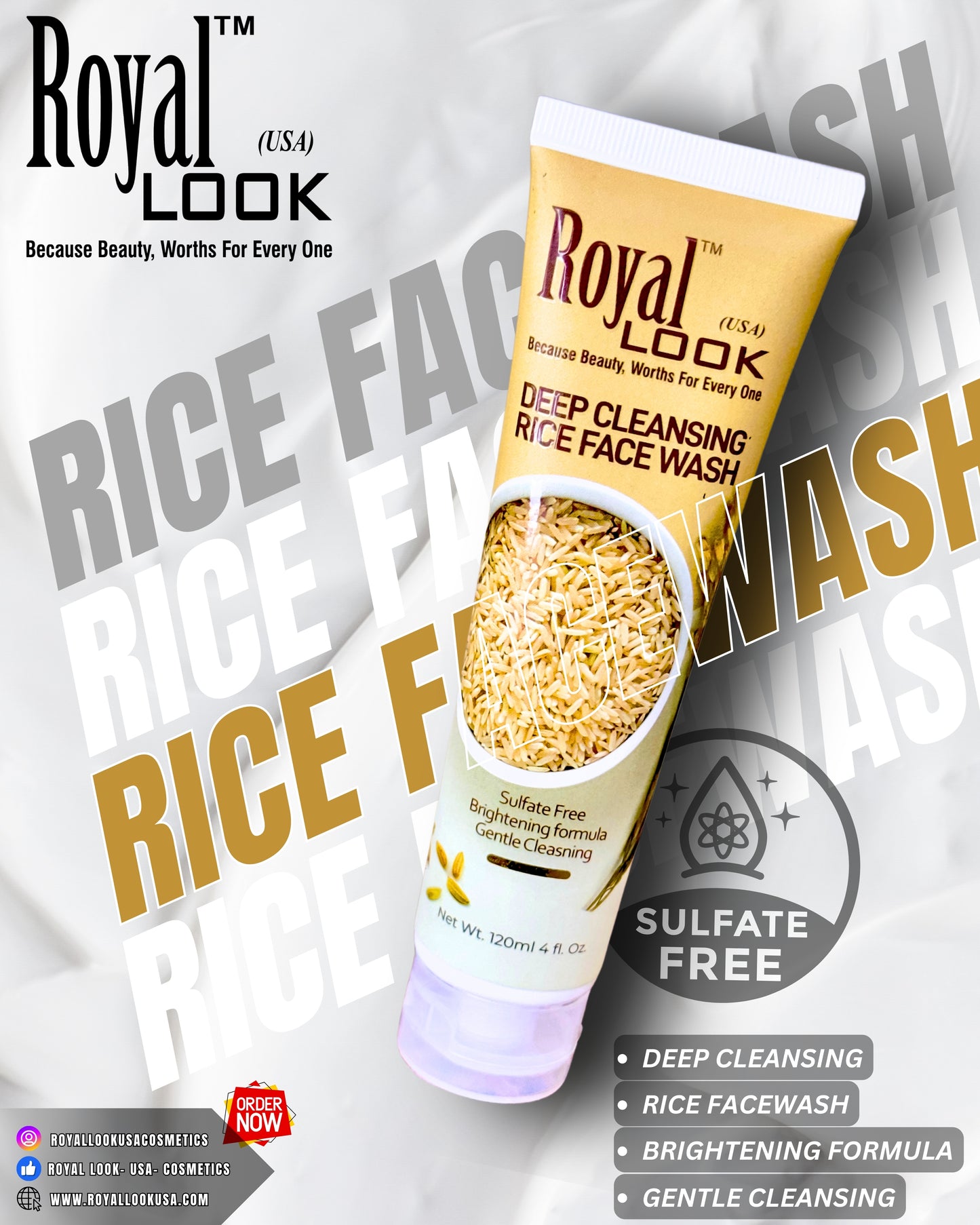 Royal Look Deep Cleansing Rice Face Wash